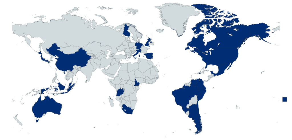 A global map of Tabor students